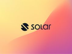 the word solar is written in black on a pink and yellow background with an abstract design