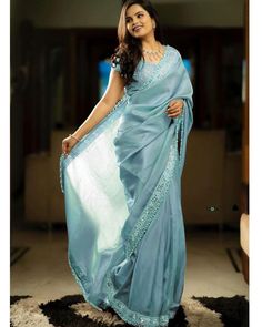 Party wear tissue silk blue saree for women, designer wedding saree with real mirror hand work, reception saree for function, elegant saree  Product Details : 1) Saree Details : Saree Color : Blue, pista green Saree Length : 5.50 Meter Saree Work :  Designer Embroidery Work of  Sequence with Zari dori work with Real Mirror work & also attached Fancy Lace Border of Moti. Saree Fabric :Silver Tissue Silk 2) Blouse Details : Blouse Color : Matching Blouse Length : 0.8 Meter Blouse Work : Designer E Saree For Function, Mirror Saree, Mirror Hand Work, Sari Shop, Diwali Dresses, Reception Saree, Designer Sari, Party Wear Gowns, Sequence Saree