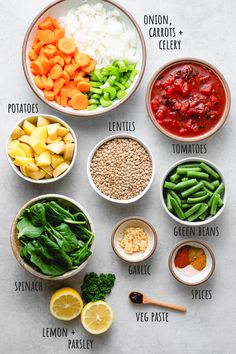 the ingredients for this healthy meal are shown in bowls