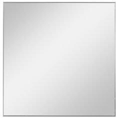 a square mirror on a white wall