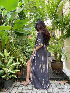 Tie Dye Kaftan maxi Dress - Long Summer Dress | Coco De Chom – Coco de Chom Floor-length Sundress For Beach Cover-up, Bohemian V-neck Maxi Dress With Side Slits, Long Dresses With Side Slits For Vacation, Long Vacation Dress With Side Slits, Beachwear Maxi Dress With Side Slits For Beach Cover-up, Bohemian V-neck Maxi Dress For Resort, Summer Bodycon Maxi Dress With Side Slits, Breezy Maxi Beach Cover-up Dress, Summer Beachwear Maxi Dress With Short Sleeves