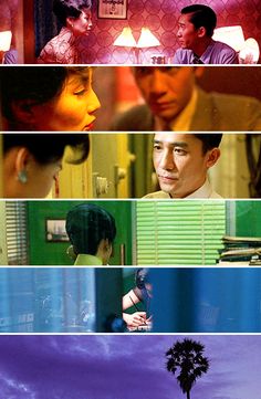 four different scenes from the same movie, each with an image of a man and woman