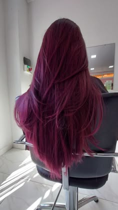 Raspberry Hair Color, Raspberry Hair, Magenta Hair Colors, Dark Pink Hair, Violet Hair Colors, Hair Color Plum, Maroon Hair