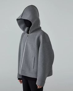 FREE SHIPPING WORLDWIDE FRKM SCD 24AW COLLECTION Gray Hoodies, Sweatshirt Cardigan, Winter 23, Sleeves Ideas, Of Outfits, Off Black, Sewing Techniques, Colorful Hoodies, Dressed Down