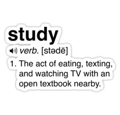 the words study are written in black and white, with an open text box below