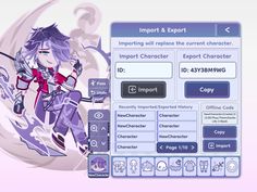 an image of a computer screen with the character's name and description on it