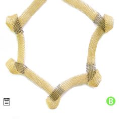 an image of a piece of yellow wire on a white background with the letter b below it