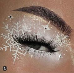 Snowflake Makeup, Snow Makeup, Winter Makeup Looks, Elsa Makeup, Holiday Eye Makeup, Xmas Makeup, Occasion Makeup, Christmas Eyeshadow, Christmas Eye Makeup