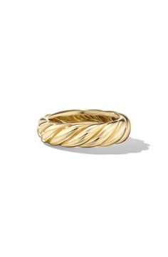 18-karat yellow gold. Ring, 6mm. Imported. Womens Gold Band Ring, Twisted Gold Ring, Yurman Ring, Outfit Pieces, David Yurman Ring, Square Garden, Madison Square Garden, Madison Square, 14k Gold Ring