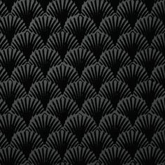 Art Deco Fans Wallpaper in Noir by Burke Decor Wallpaper House Design, Black And Gold Design, Flock Wallpaper, Art Deco Fan, Fan Pattern, Front Entryway, Velvet Wallpaper, Contemporary Interiors, Modern Round