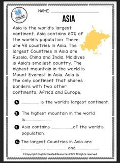 an image of the world's largest countries in asia with text and pictures on it