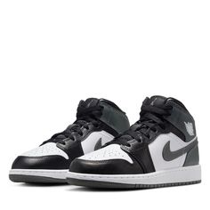 Leather upper Air cushioning Foam midsole Rubber outsole Color: Black/Iron Grey/White Style: DQ8423-001 Jordan 1 Black And Grey, Black And Grey Jordans, Nike Dunk Low Sp, Air Jordan 1 Mid Gs, Grey Jordans, Jordan 1 Black, Jordan Grey, Air Jordan 12 Retro, Jordan 12 Retro