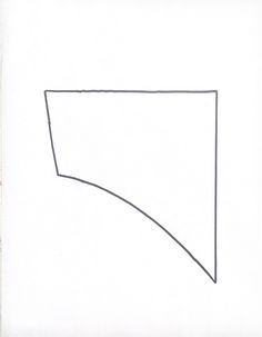 a black and white drawing of a curved corner on paper with lines drawn across it