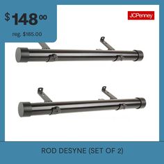 two rods are shown with the price tag for each item in this advertise