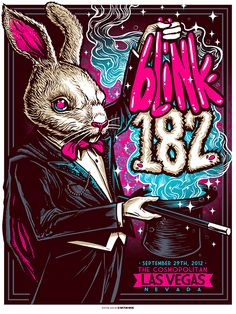 BLINK 182 Blink 182 Art, Blink 182 Poster, Poster Rock, Band Poster, Rock Vintage, Band Art, Vintage Rabbit, Tour Posters, Rock Posters