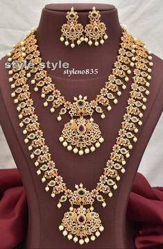 Elegant Statement Necklace, Ruby Diamond Necklace, Glamorous Jewelry, Extraordinary Jewelry, American Diamond Necklaces, Gold Rings Fashion, Crystal Bead Necklace, Cubic Zirconia Jewelry, Indian Wedding Jewelry