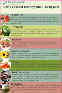 the health benefits of eating healthy food info poster with text on it, including fruits and vegetables