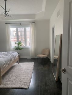 the bedroom is clean and ready to be used as a guest room for someone's guests