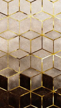 an abstract gold and black background with hexagonal tiles