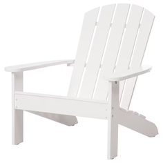 a white plastic lawn chair on a white background