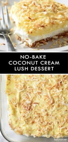 no - bake coconut cream lush dessert