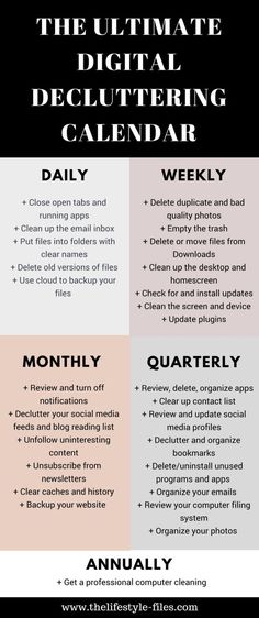 the ultimate digital decluttering calendar is here to help you plan your next project