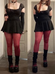 Dark Coquette Plus Size, Goth Basics Outfit, Vampy Outfit Casual, Goth Outfit Inspo, Queen Of Halloween, Dark Beauty Fashion, Eye Of The Beholder, Heidi Klum