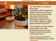 an image of a coffee shop website