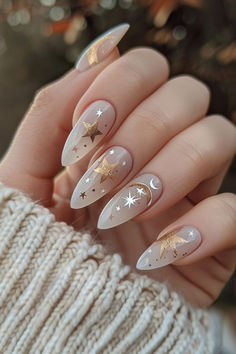 New Orleans Themed Nails, Boho Birthday Nails, Stevie Nicks Nails, Ethereal Nails Almond, Witchy Winter Nails, Gold Bridesmaid Nails, Practical Magic Nails, Nail Ideas Boho, Throne Of Glass Nails