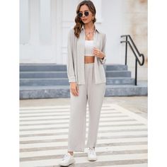 Women's 2 Piece Casual Pleated Outfits Short Sleeve Button Down Shirt High Waist Wide Leg Trouser Sets Suit Package:1 x Long Sleeve Button Down Shirt+ 1 x High Waisted Loose Wide Leg Pants Neckline: V Neck Soft, Breathable, Comfy Fabric Simple Solid Color Striking Functional Contrast Buttons Design Sleeve Length:Long sleeve Season: Summer,Spring,Fall,Winter All Matching:Button down blouse jumpsuit outfit,short sleeve blouse top and pant tracksuit outfit,loose button down shirt and palazzo pant s Casual Fitted Button-up Pants, Casual Sets With Button Closure And Relaxed Fit, Casual Sets With Button Closure In Relaxed Fit, Casual Pants With Button Closure For Daywear, Casual Fall Sets With Collared Shape, Spring Button-up Bottoms In Solid Color, Casual Button-up Sets For Spring, Casual Sets With Button Closure For Daywear, Spring Solid Color Single Breasted Sets