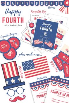 patriotic fourth of july party printables and freebiete kit for the fourth of july