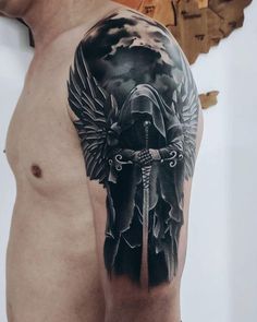 Cover Up Tattoos For Men Arm, Warrior Tattoo Sleeve, Half Sleeve Tattoos Forearm, Black And Grey Tattoo