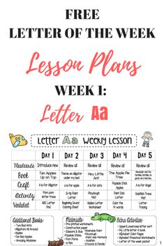 a poster with the words, lesson plans and letters