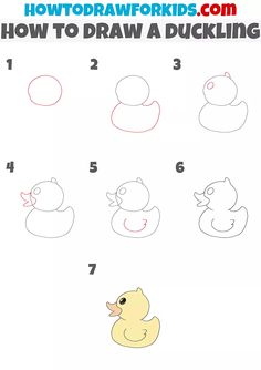 how to draw a duckling step by step instructions for kids and beginners in this video, you will learn how to draw a duckling