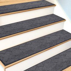 the carpeted stairs are clean and ready to be used in any home or office