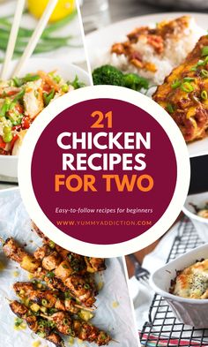 chicken recipes for two with text overlay