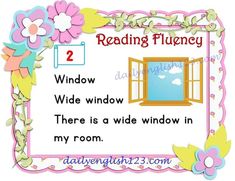 Window . Easy reading comprehensive for kindergarten , pre school and grade one. Improve Reading Skills, Reading Phonics, Wide Window, Kindergarten Reading Activities, Solar Systems, Practice Reading, Phonics Lessons, Reading Practice, Phonics Reading