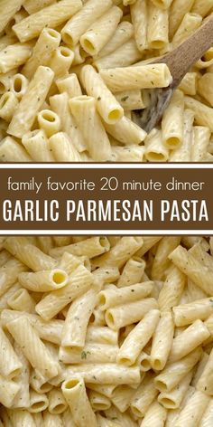 this is an image of garlic parmesan pasta