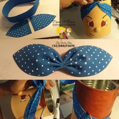 two pictures show how to make a bow tie out of paper