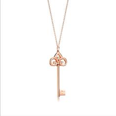 Brilliant Beacons Of Optimism And Hope, Tiffany Keys Are Radiant Symbols Of A Bright Future. Diamonds Add Dazzling Elegance To This Design. 18k Rose Gold With Round Brilliant Diamonds 1.5" Long Carat Total Weight .07 18in Chain Brand New Never Worn Lauren Aesthetic, Tiffany Key, Jewelry Tiffany, Tiffany Necklace, Tiffany Co Jewelry, Birthday Wishlist, Bright Future, Girls Best Friend, 18k Rose Gold