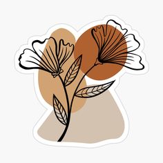 an orange and black flower sticker on a white background with the words,'i love