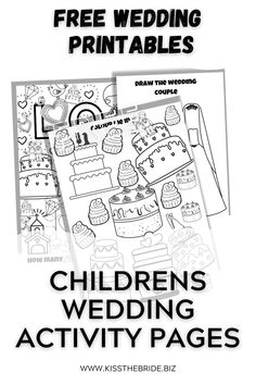 children's wedding activity pages with the text, free wedding printables for kids