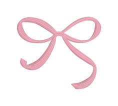 a pink ribbon tied in the shape of a bow on top of a white background