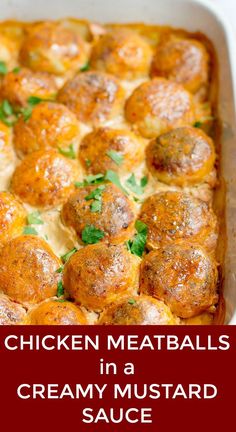 chicken meatballs in a creamy mustard sauce are the perfect appetizer for any meal