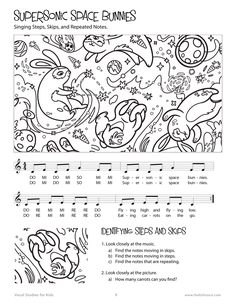 an adult coloring book with music notes for children and adults to color on the page