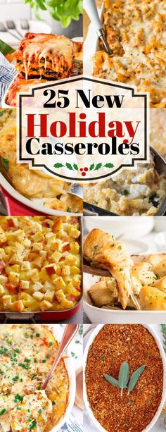 25 new holiday casseroles with text overlay