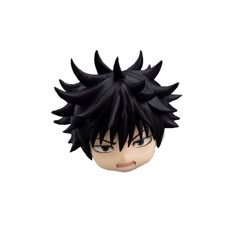 an anime character head with black hair