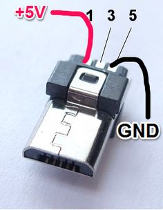 an image of the inside of a usb cable and its connectors labeled with numbers