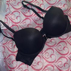 Victoria’s Secret Body By Victoria Push Up Bra Discontinued Vintage Classic Style Features: Picot Lace Trim On Straps And Cups With Dainty Bow And Vs Heart Charm At Center Gore, Elegant Push-up Bra By Victoria's Secret, Victoria's Secret Black Lined Bra, Victoria's Secret Padded Push-up Bra, Victoria's Secret Black Lace Bra, Victoria's Secret Black Push-up Bra, Vs Bras, Push Up Bra, Victoria’s Secret, Push Up