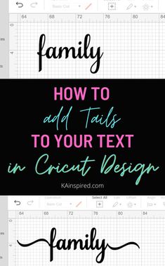 Add tails to your text in Cricut Fonts Cricut, Cricut Fonts That Go Together, Cricut Design Space, Fonts With Tails, Cricut Binder, Cricut Fonts Cheat Sheet, Free Cricut Fonts, Cricut Fonts With Tails, Font With Tails